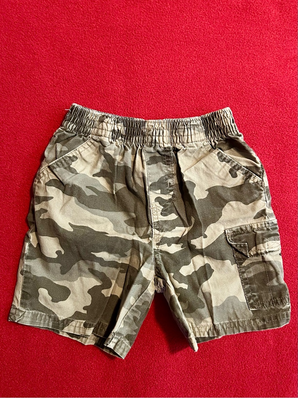 Toughskins Boys Green Camo Cargo Shorts